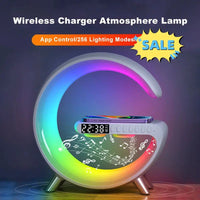 New Intelligent G Shaped LED Lamp Bluetooth Speake Wireless Charger Atmosphere Lamp App Control For Bedroom Home Decor - Masterpiece With Love
