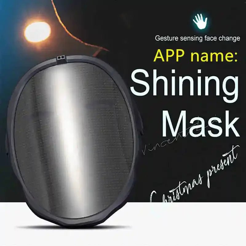 Bluetooth RGB Light Up LED Mask Diy Picture Animation Text Halloween Christmas Carnival Costume Party Game Child Masks Deco GIFT - Masterpiece With Love