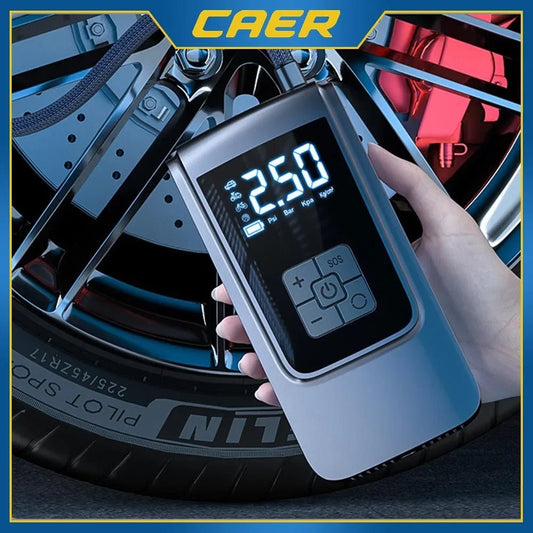 CAER Smart Air Compressor 150PSI 12V LED Light Car Tire Inflator Portable Tyre Inflator 6000mAh Cordless Air Pump for Motorcycle - Masterpiece With Love