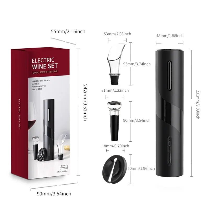 Electric Wine Opener Automatic Corkscrew Wine Openers Battery Bottle Opener Foil Cutter Kitchen Bar Can Opener - Masterpiece With Love