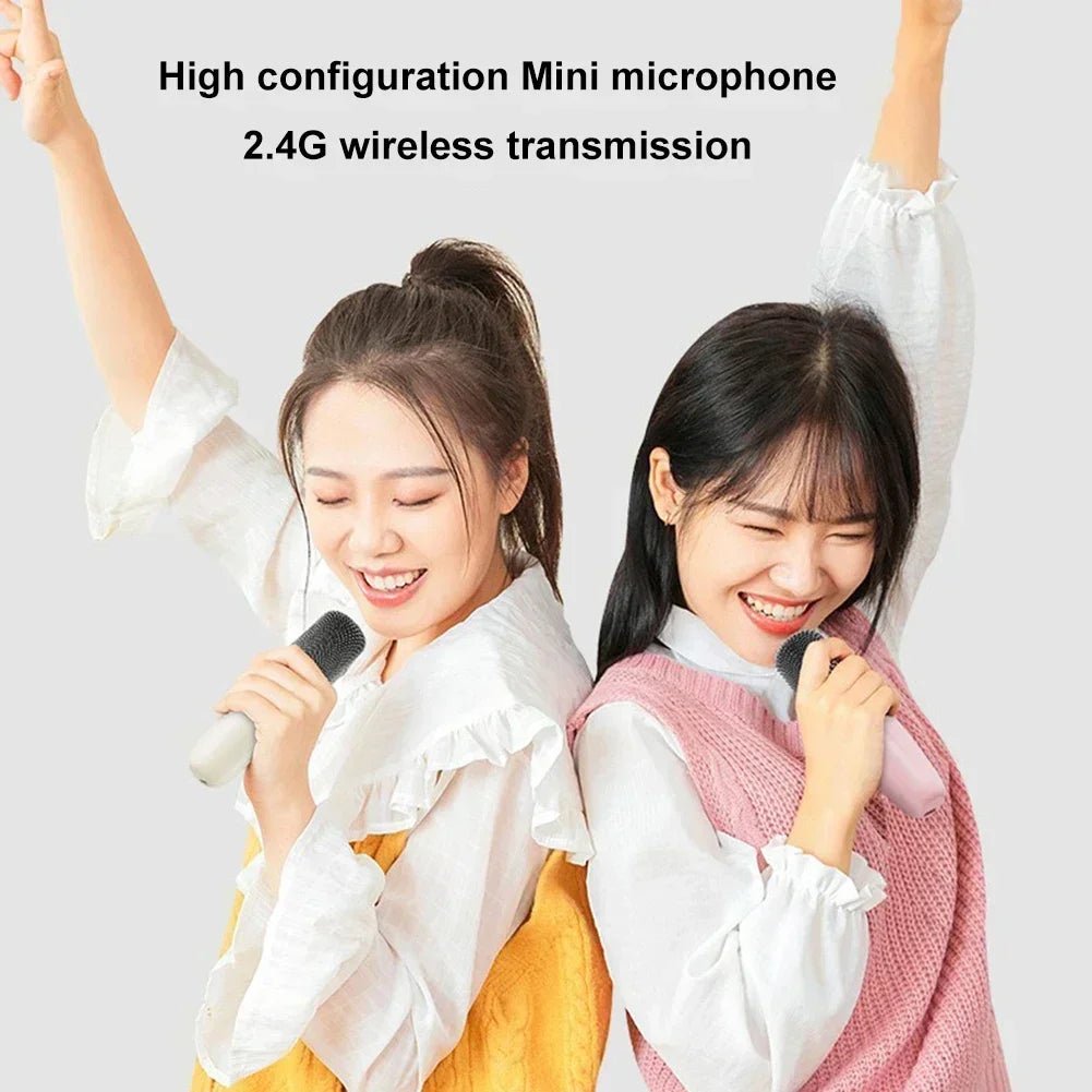 K12 Karaoke Machine Portable Bluetooth 5.3 PA Speaker System with 1 - 2 Wireless Microphones Home Family Singing Children's Gifts - Masterpiece With Love