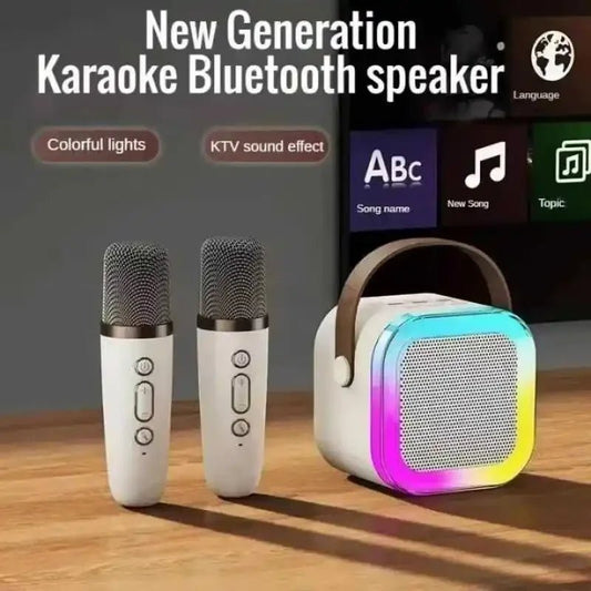 K12 Karaoke Machine Portable Bluetooth 5.3 PA Speaker System with 1 - 2 Wireless Microphones Home Family Singing Children's Gifts - Masterpiece With Love