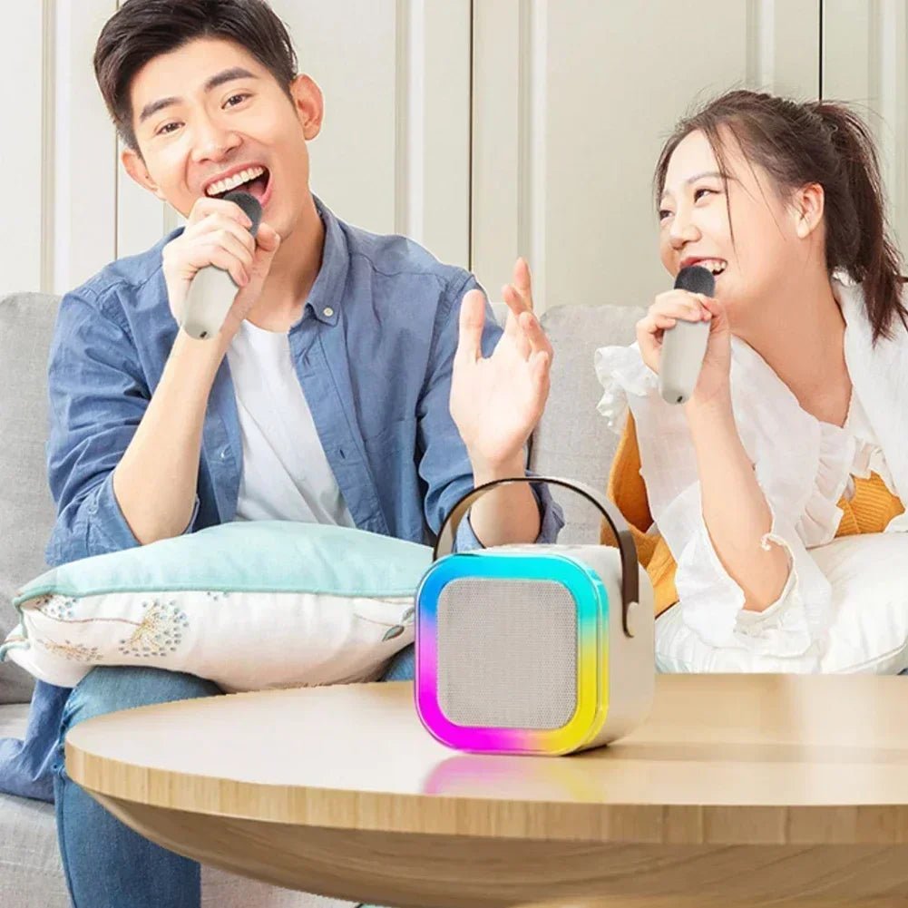 K12 Karaoke Machine Portable Bluetooth 5.3 PA Speaker System with 1 - 2 Wireless Microphones Home Family Singing Children's Gifts - Masterpiece With Love