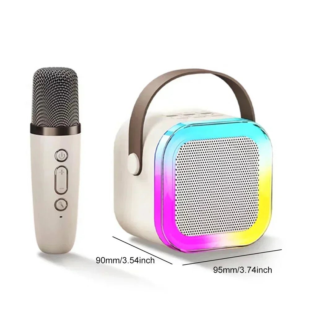 K12 Karaoke Machine Portable Bluetooth 5.3 PA Speaker System with 1 - 2 Wireless Microphones Home Family Singing Children's Gifts - Masterpiece With Love