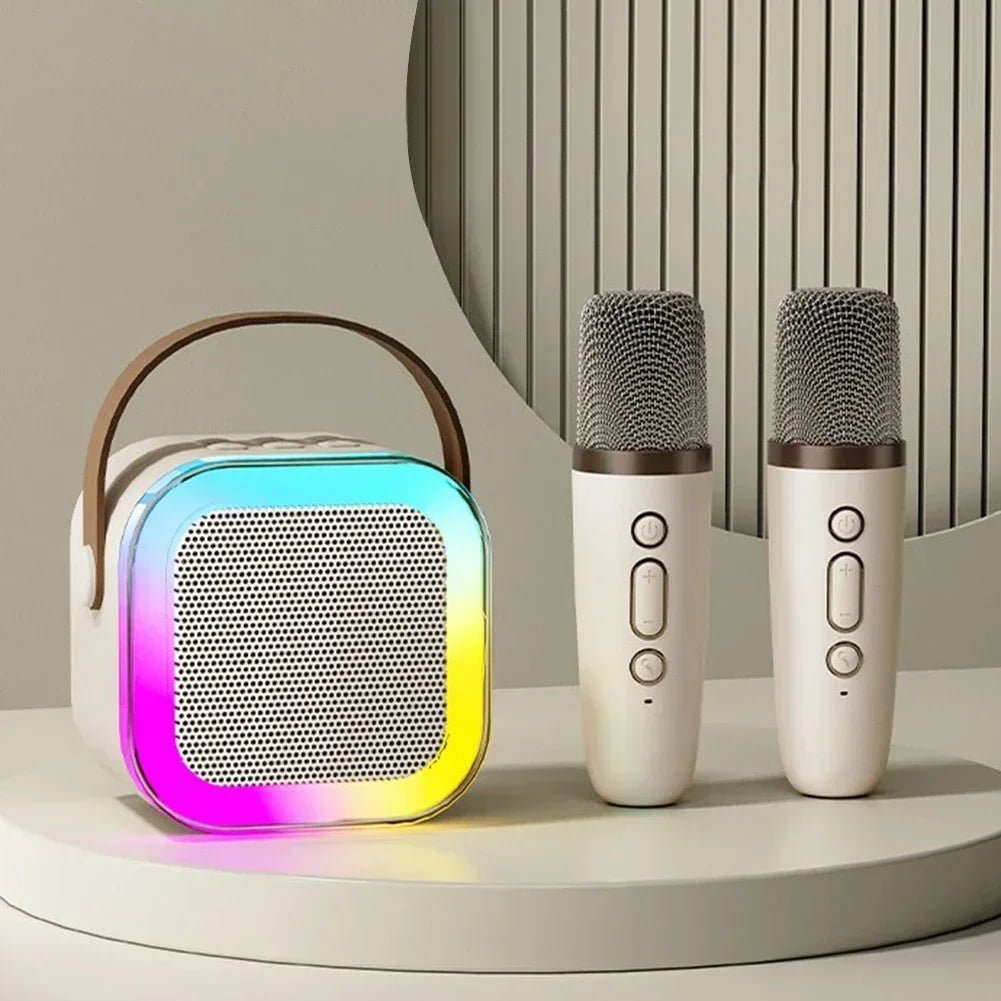 K12 Karaoke Machine Portable Bluetooth 5.3 PA Speaker System with 1 - 2 Wireless Microphones Home Family Singing Children's Gifts - Masterpiece With Love