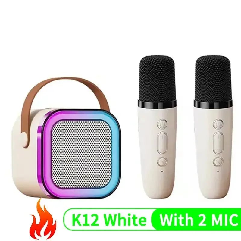 K12 Karaoke Machine Portable Bluetooth 5.3 PA Speaker System with 1 - 2 Wireless Microphones Home Family Singing Children's Gifts - Masterpiece With Love