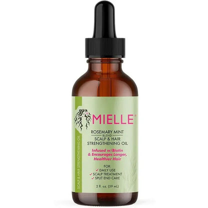 Mielle Organics Rosemary Mint Scalp & Hair Strengthening Oil For All Hair Types, 2 Ounce Moisturizing Repair Enhanced Hair - Masterpiece With Love