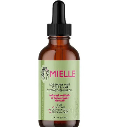 Mielle Organics Rosemary Mint Scalp & Hair Strengthening Oil For All Hair Types, 2 Ounce Moisturizing Repair Enhanced Hair - Masterpiece With Love