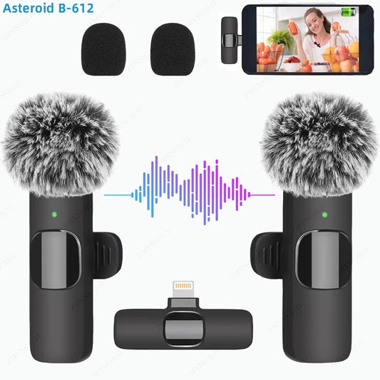 New Wireless Lavalier Microphone Portable Audio Video Recording Mini Microphone for iPhone Android PC Camera Live Gaming Phone - Masterpiece With Love