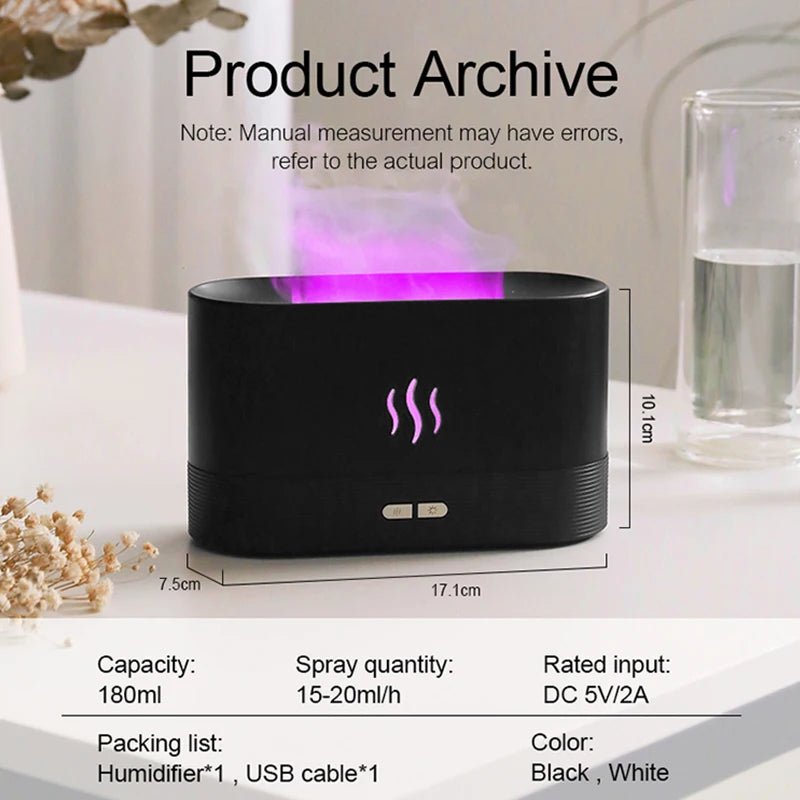 Portable Cool Mist Usb Led change color room h2o air fire flame humidifier Aroma Essential Oil Diffuser humidifier - Masterpiece With Love