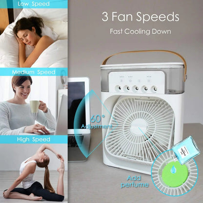 Portable Humidifier Fan AIr Conditioner Household Small Air Cooler Hydrocooling Portable Air Adjustment For Office 3 Speed Fan - Masterpiece With Love